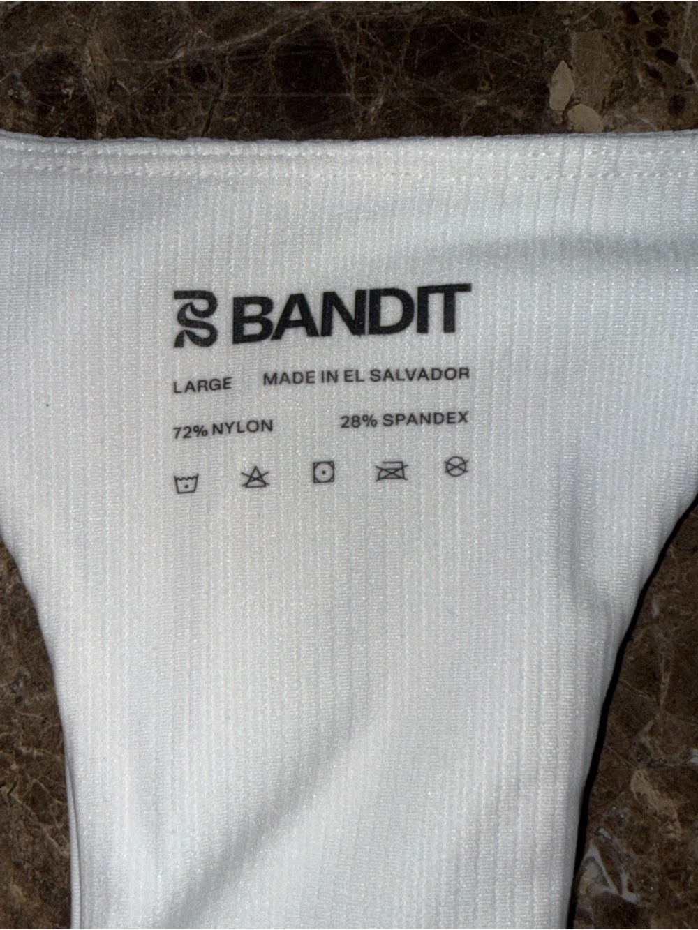 Bandit White Ribbed Sports Bra - Supportive Racerback - Picture 5 of 8